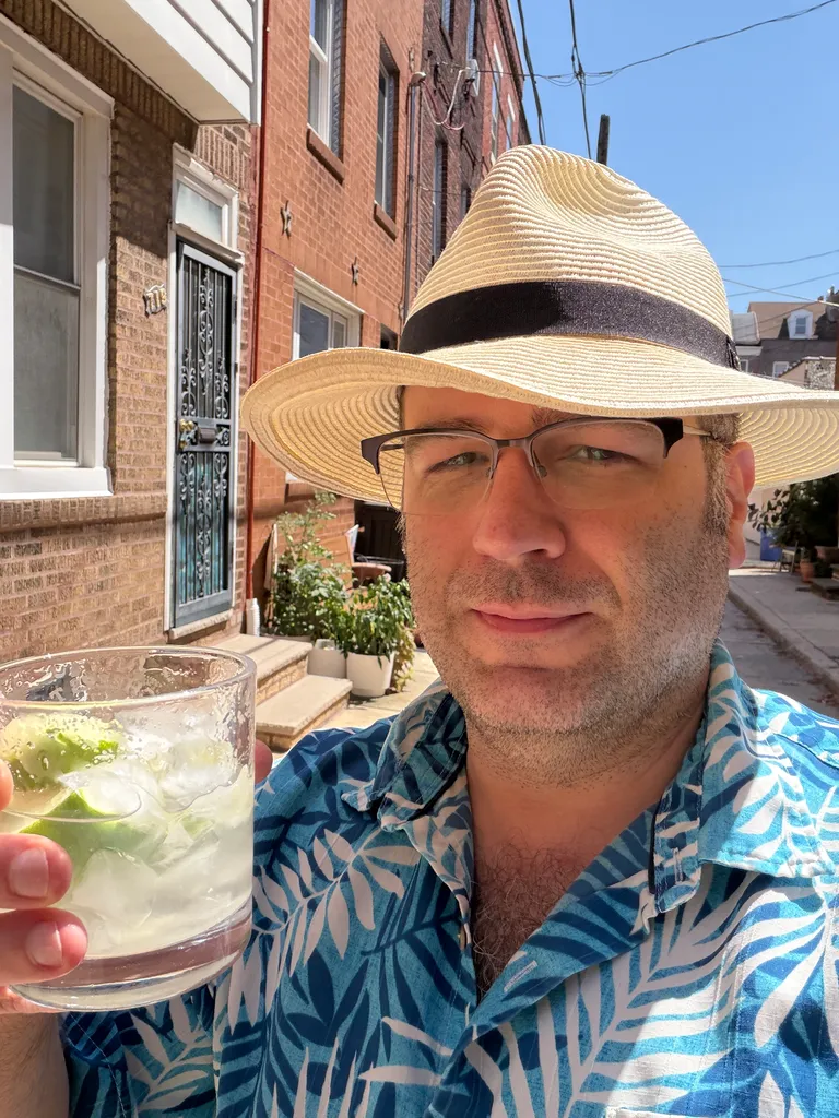 drinking my caipirinha in the heat