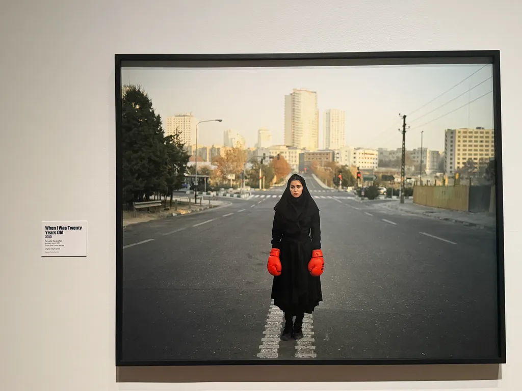 boxing photograph, woman in Iran