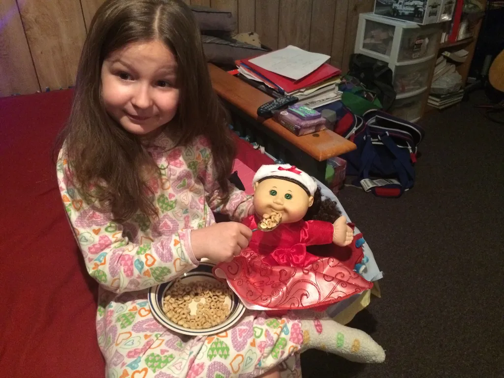 feeding Skye cereal