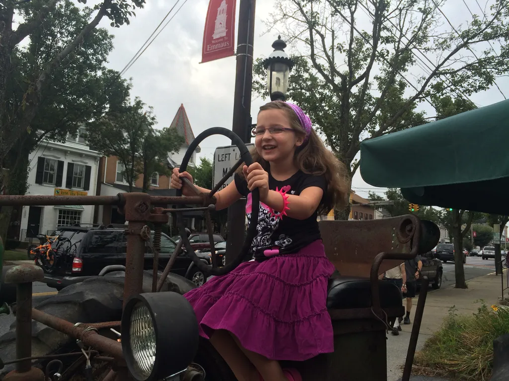 Martha on the tractor