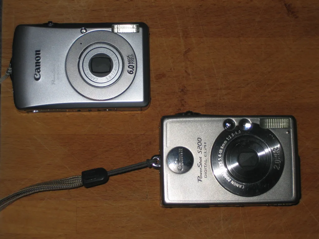 old and new cameras, fronts