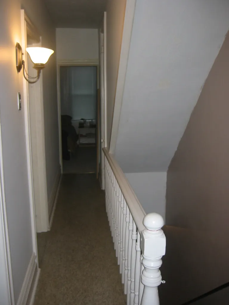 upstairs hallway, from the east