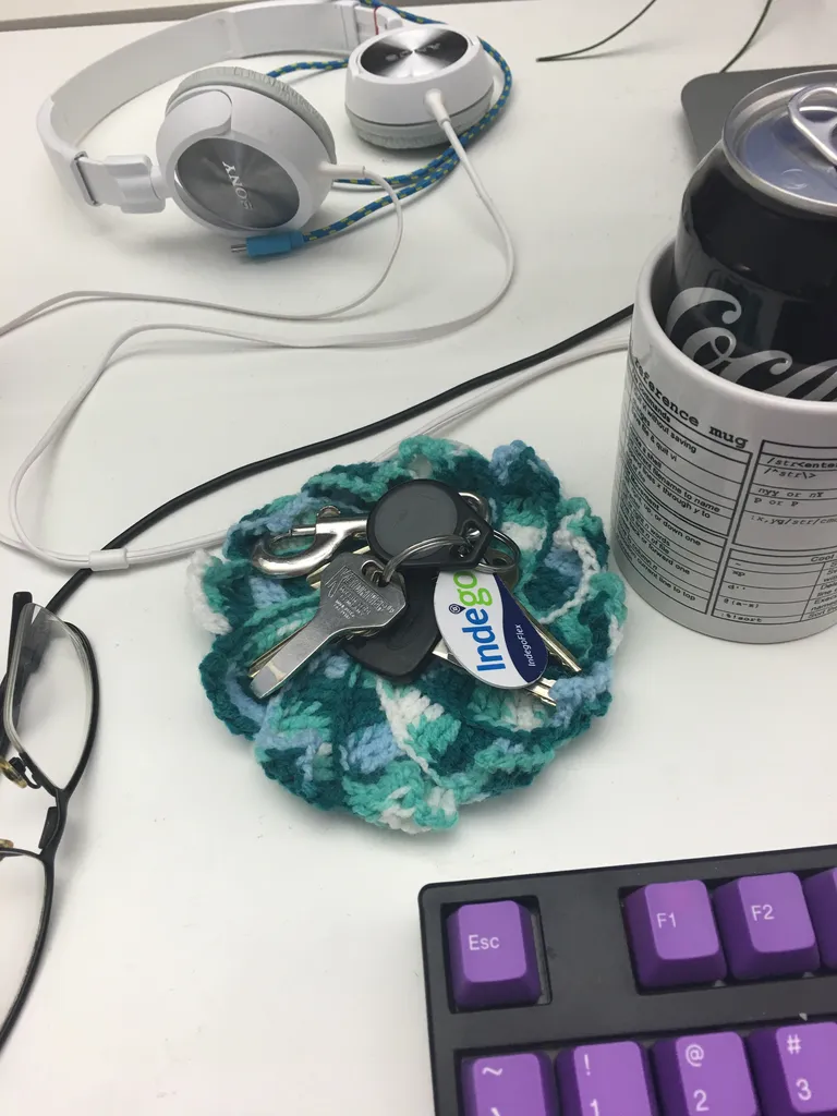 sawyer made me this keyring cozy