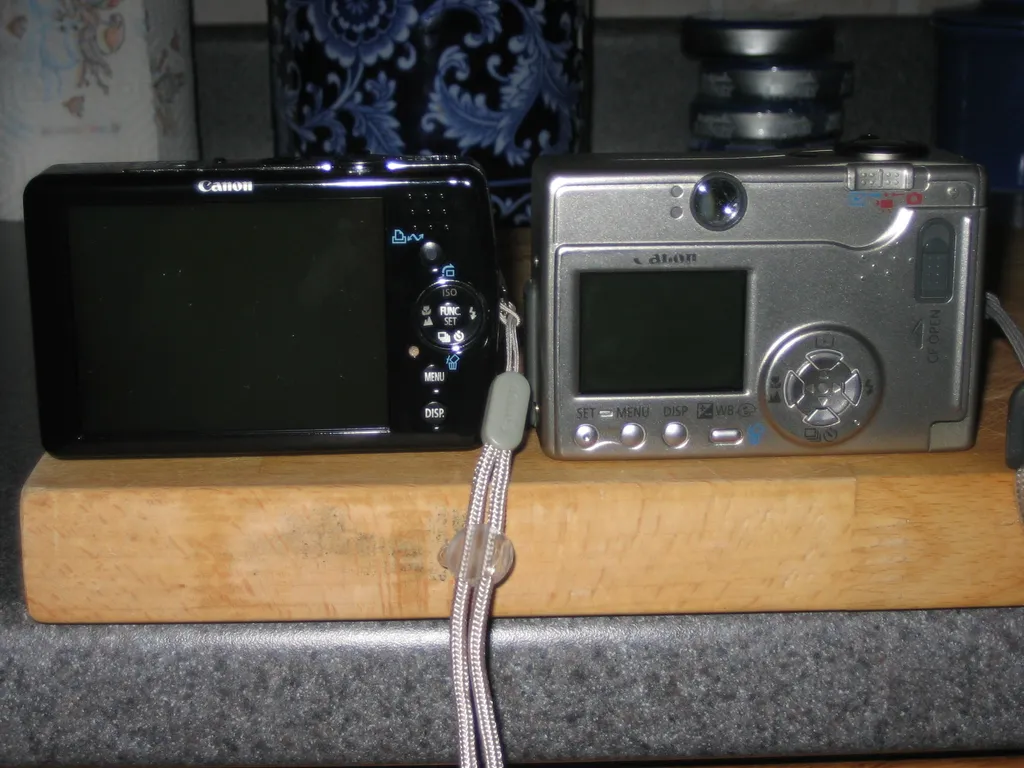 old and new cameras, rears