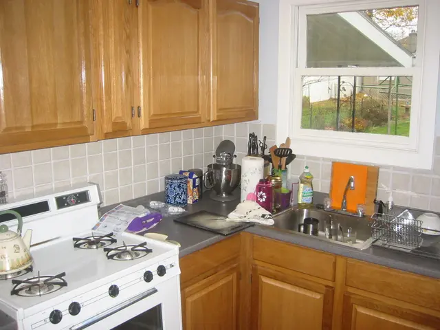kitchen, cabinets and oven