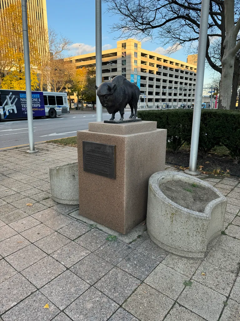another buffalo statue