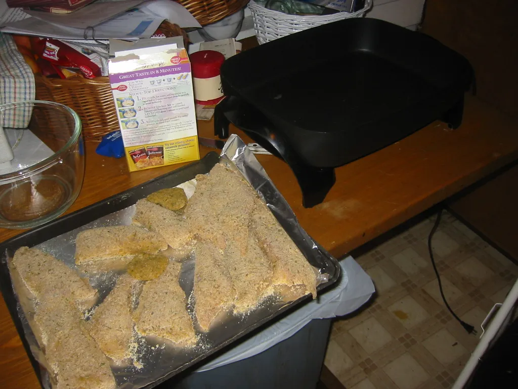 catfish waiting to be fried