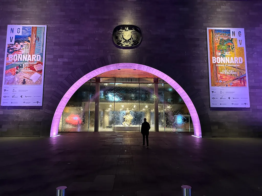 helen at the NGV at night