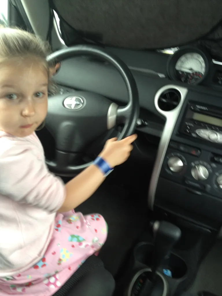 Martha "drives" at lunchtime