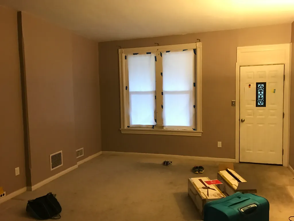 the living room, emptied