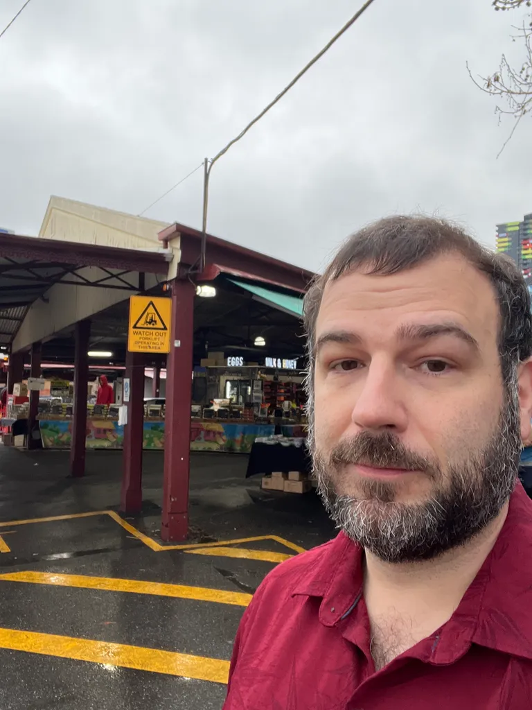 me at the Queen Vic market