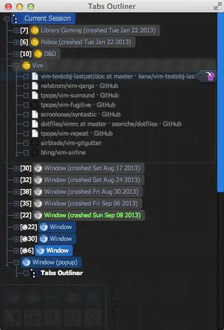 Tabs Outliner plugin