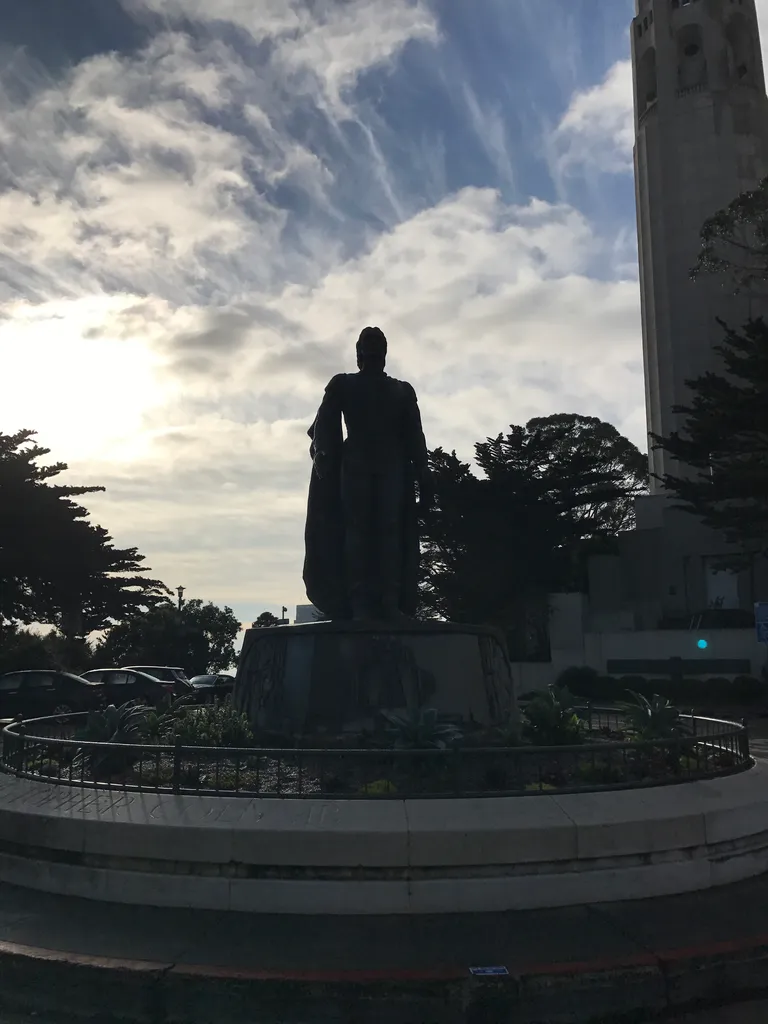 statue near the Coit tower