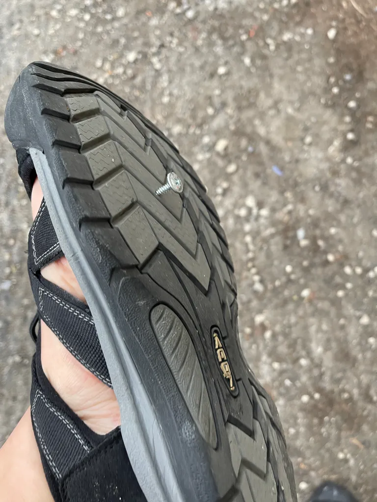 stepped on a screw
