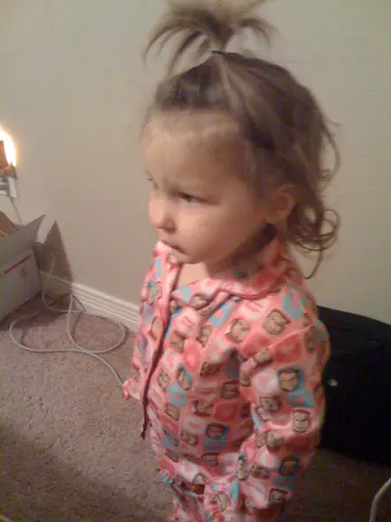 mj in her new pjs