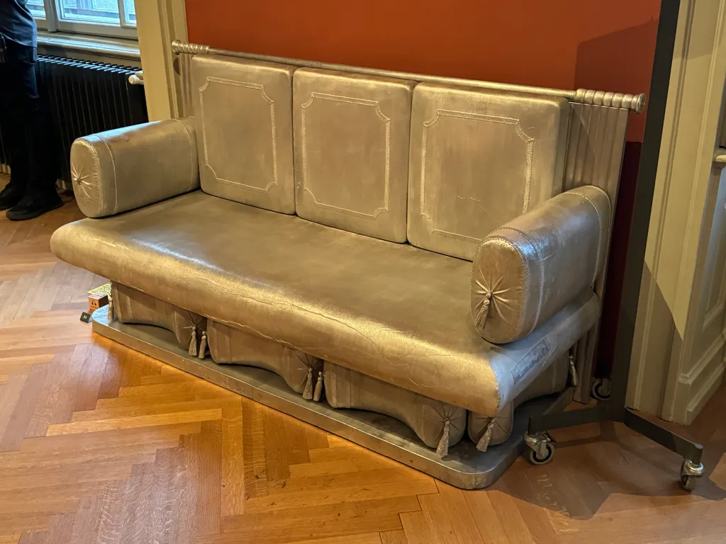The MAK: aluminum Biedermeier sofa