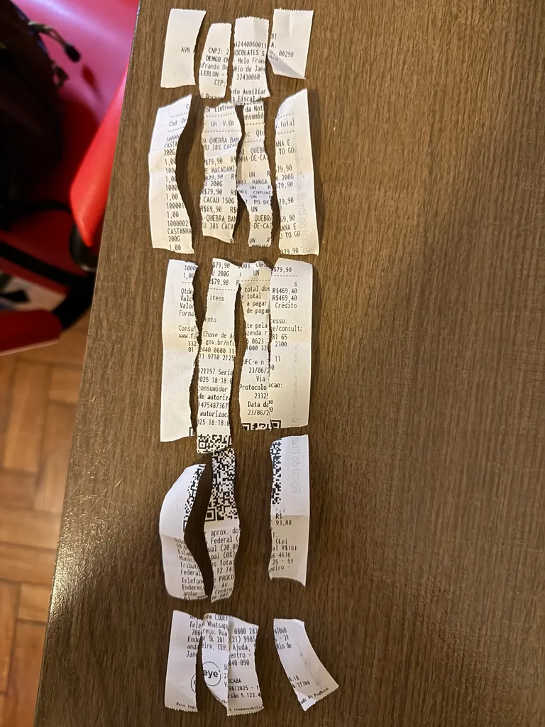 my chocolate receipt
