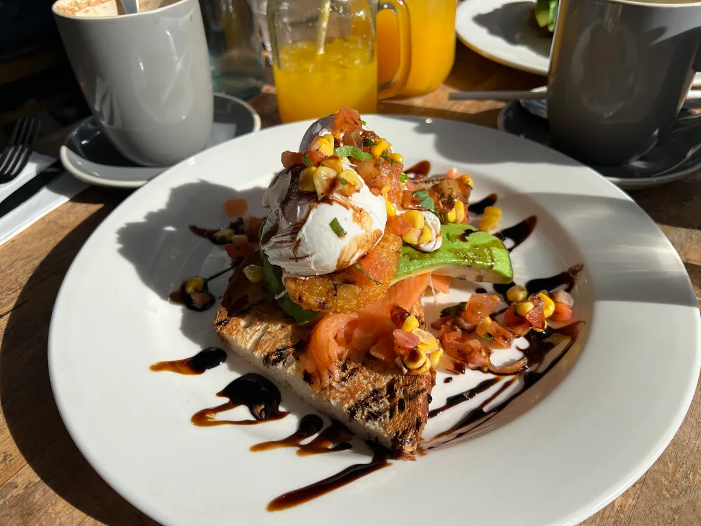 breakfast at the cafe at Manly