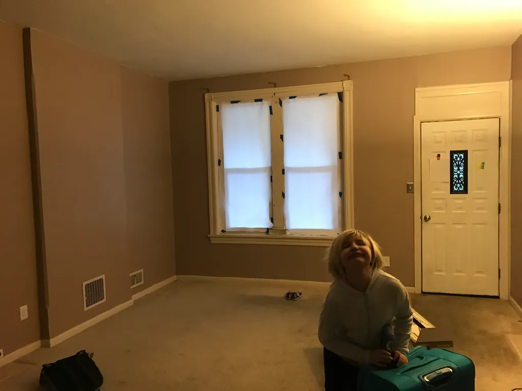 the living room, emptied