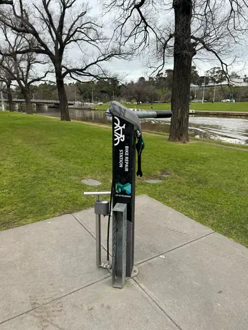 bike repair station along the Yarra