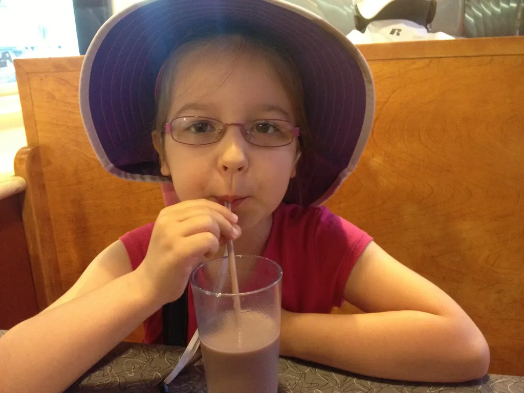 Chocolate milk at breakfast