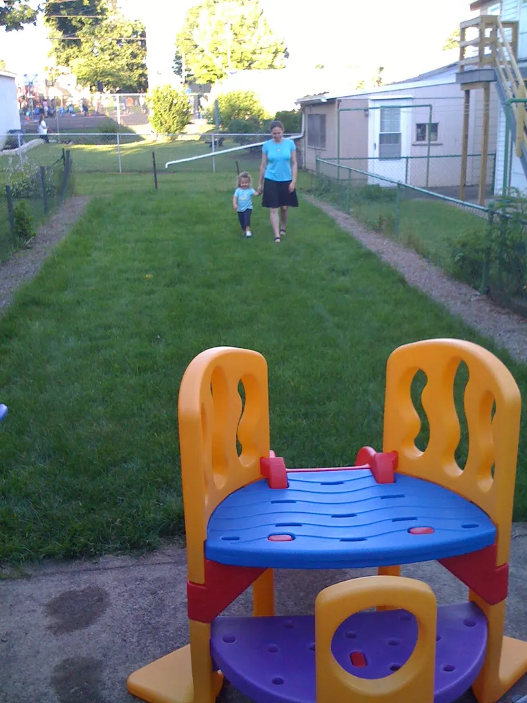 mj in the back yard
