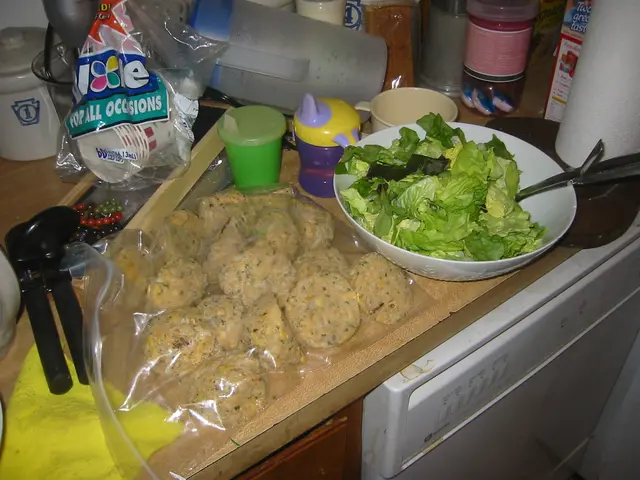 crab cakes and salad