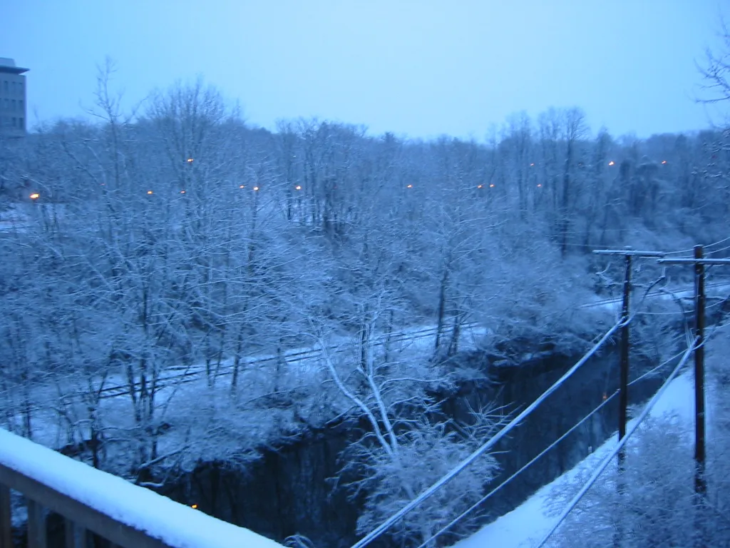 the towpath, east across the fahy, snowy