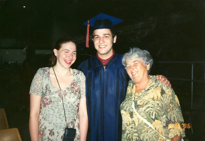 rjbs's graduation, with gloria and oma