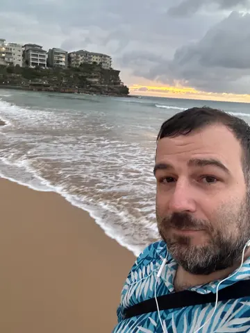 sunrise at manly, selfie
