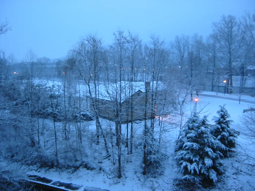 the towpath, snow on sand island