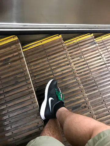 wooden escalators