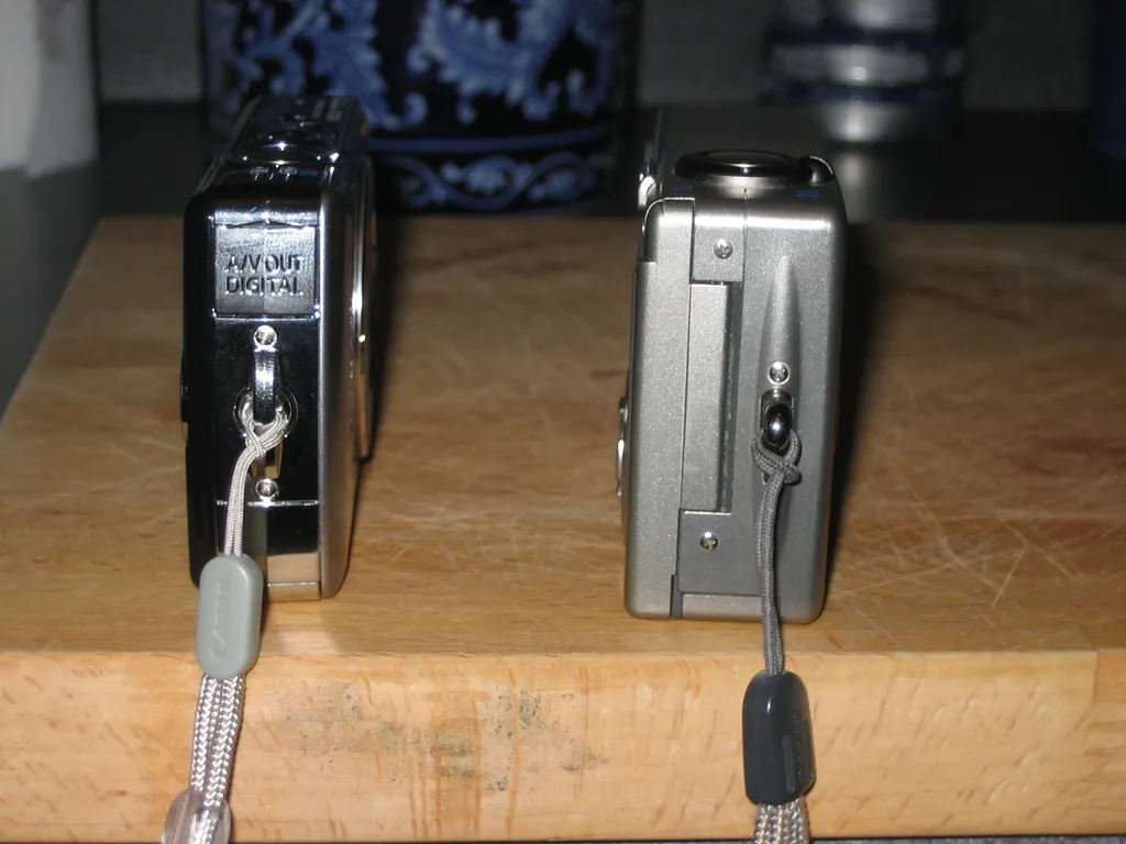 old and new cameras, sides