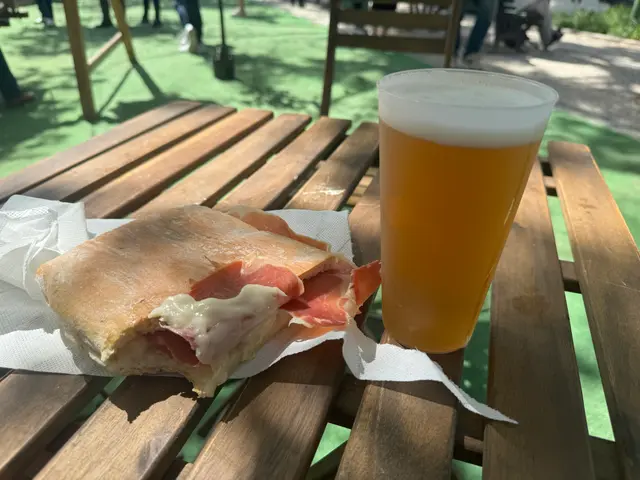 beer and sandwich