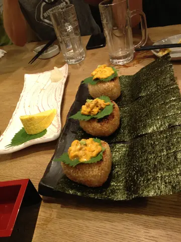 rice balls with uni