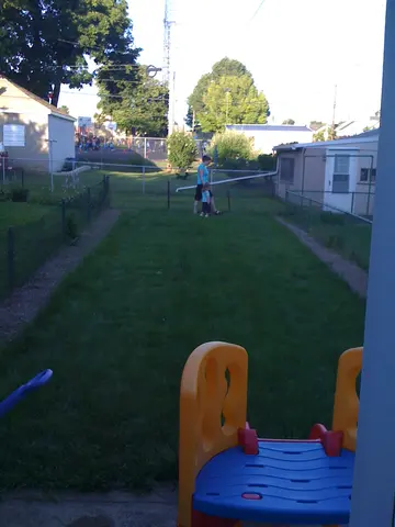 mj in the back yard