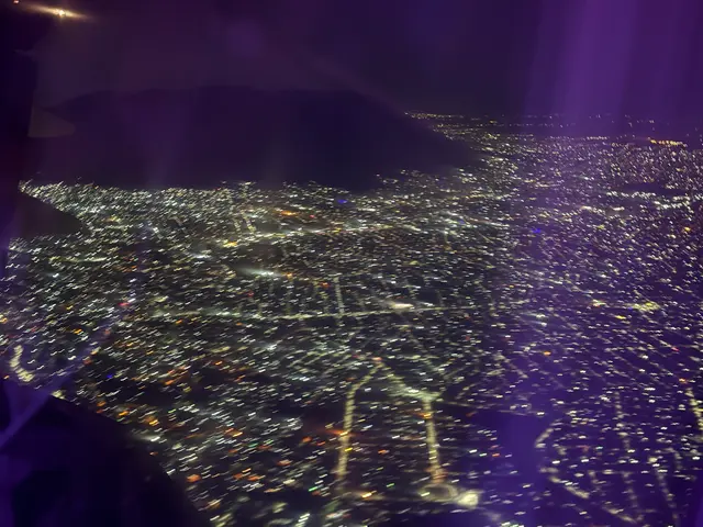 approaching Rio at night