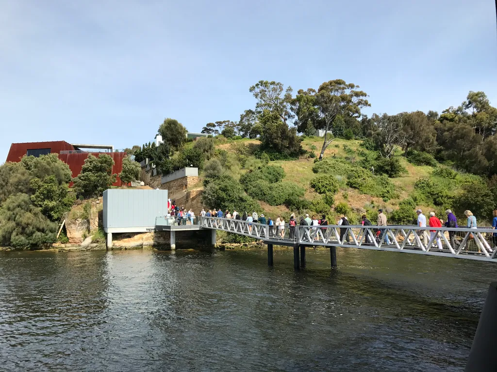 disembarking the Mona ferry