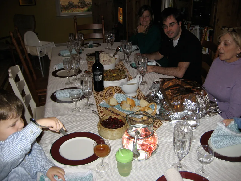eating dinner