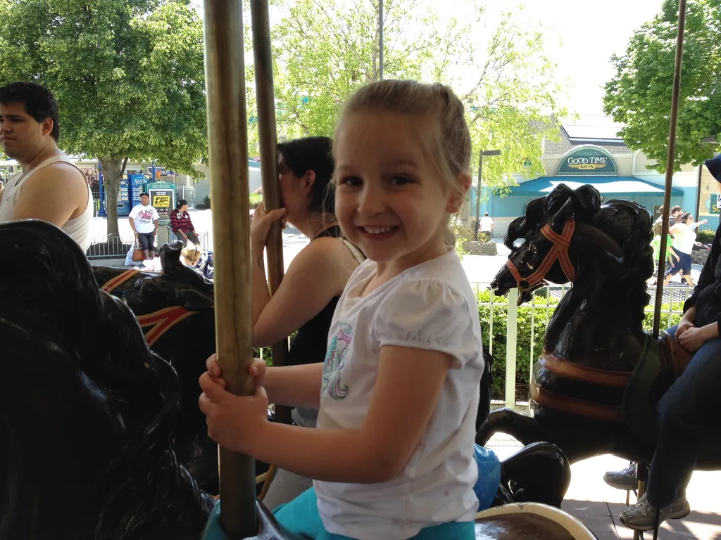 on the antique carousel