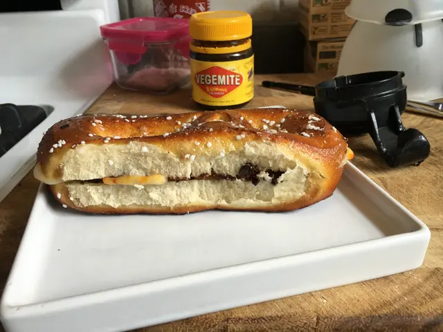 vegemite and cheese pretzel