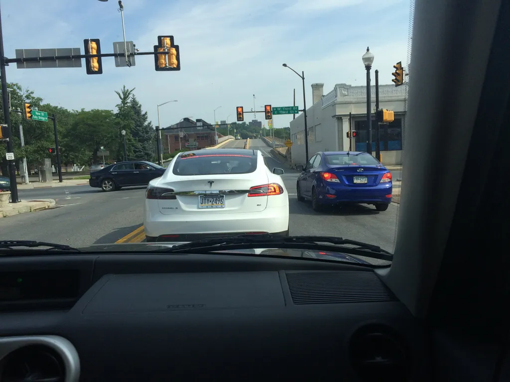 we saw a Tesla!