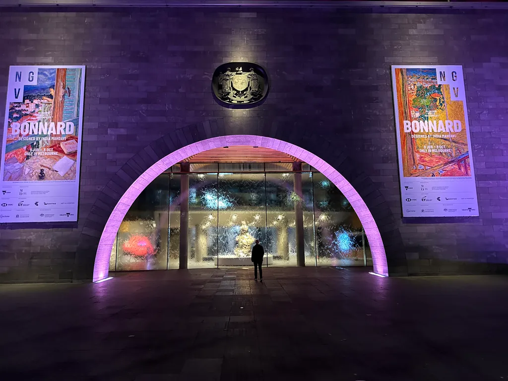 helen at the NGV at night