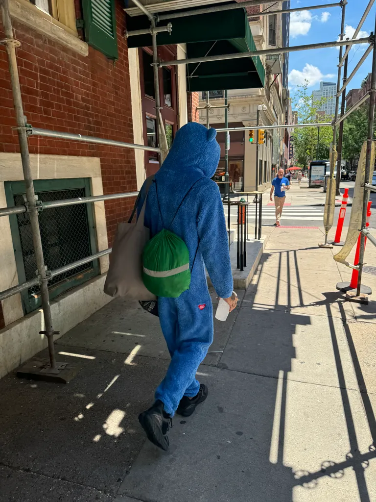 weird attire seen on Walnut St.