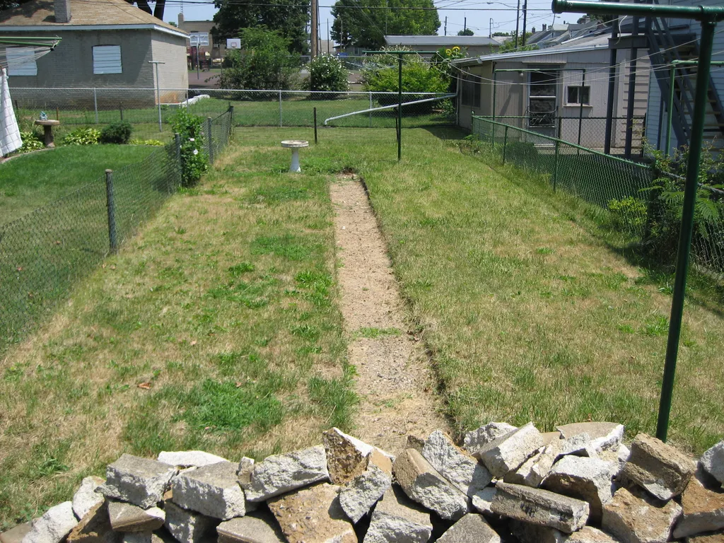 back yard, deteriorating
