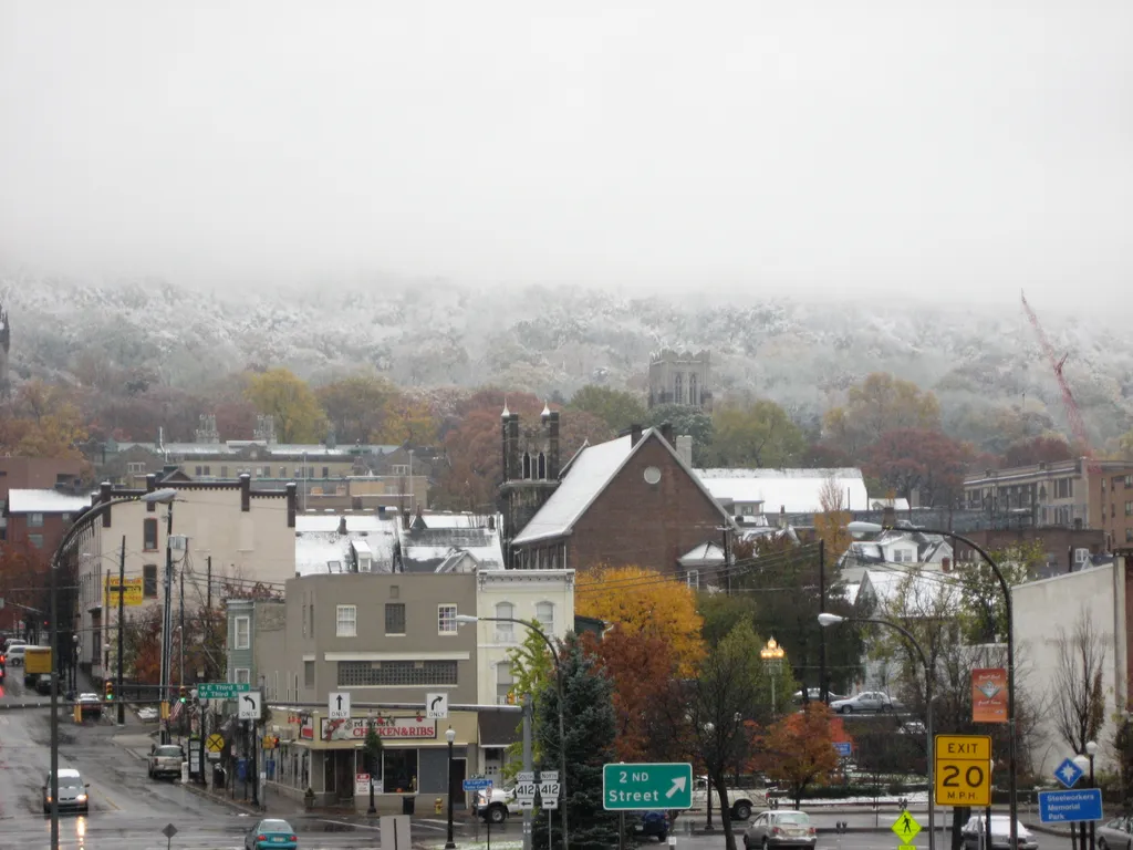 snow and fog over bethlehem