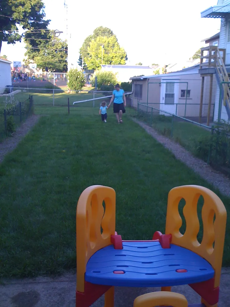 mj in the back yard