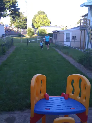 mj in the back yard
