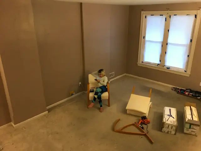 the living room, emptied