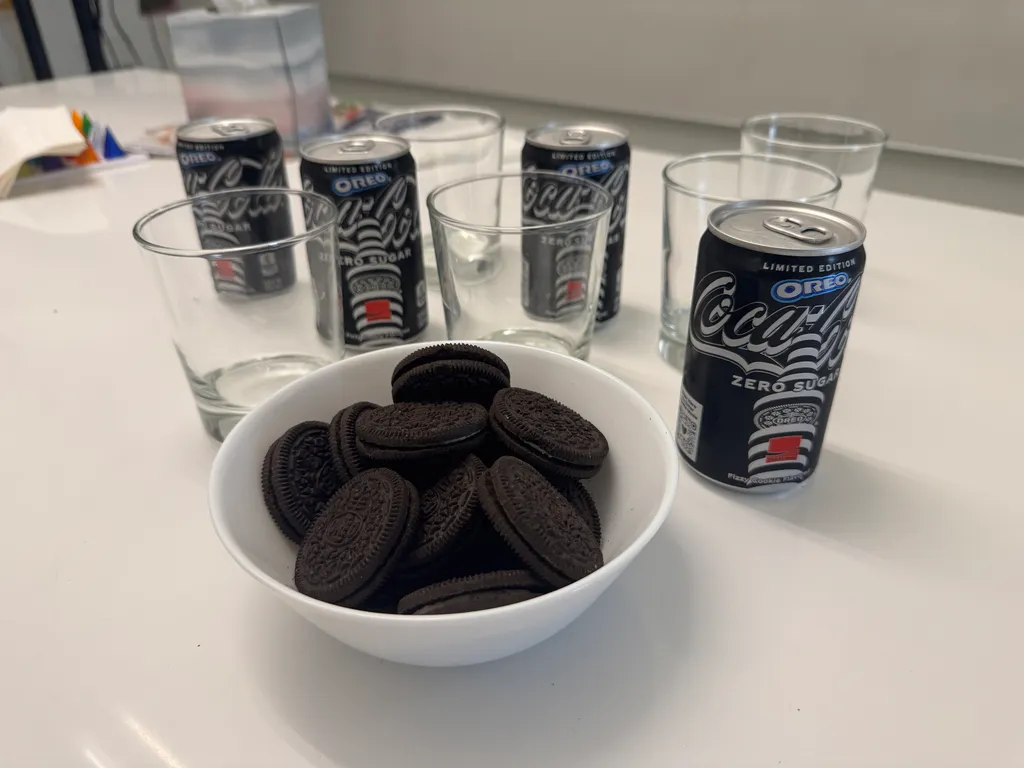 coke zero and oreos
